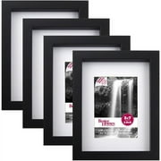 Better Homes & Gardens Gallery 5" x 7" Matted for 3.5" x 5" Tabletop Picture Frame, Black, Set of 4
