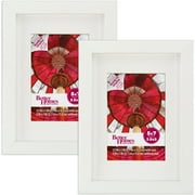 Better Homes & Gardens Gallery Picture Frame Set, 5x7 Matted to 3.5x5, White, 2 Pack