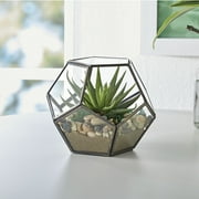 Better Homes & Gardens Geo Metal and Glass Terrarium, 6 in L x 6 in W x 5 in H