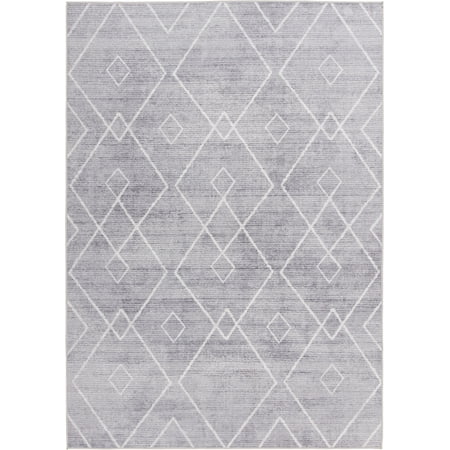 Better Homes & Gardens Geometric Machine Washable Area Rug, Gray, 7'2"x9'10"