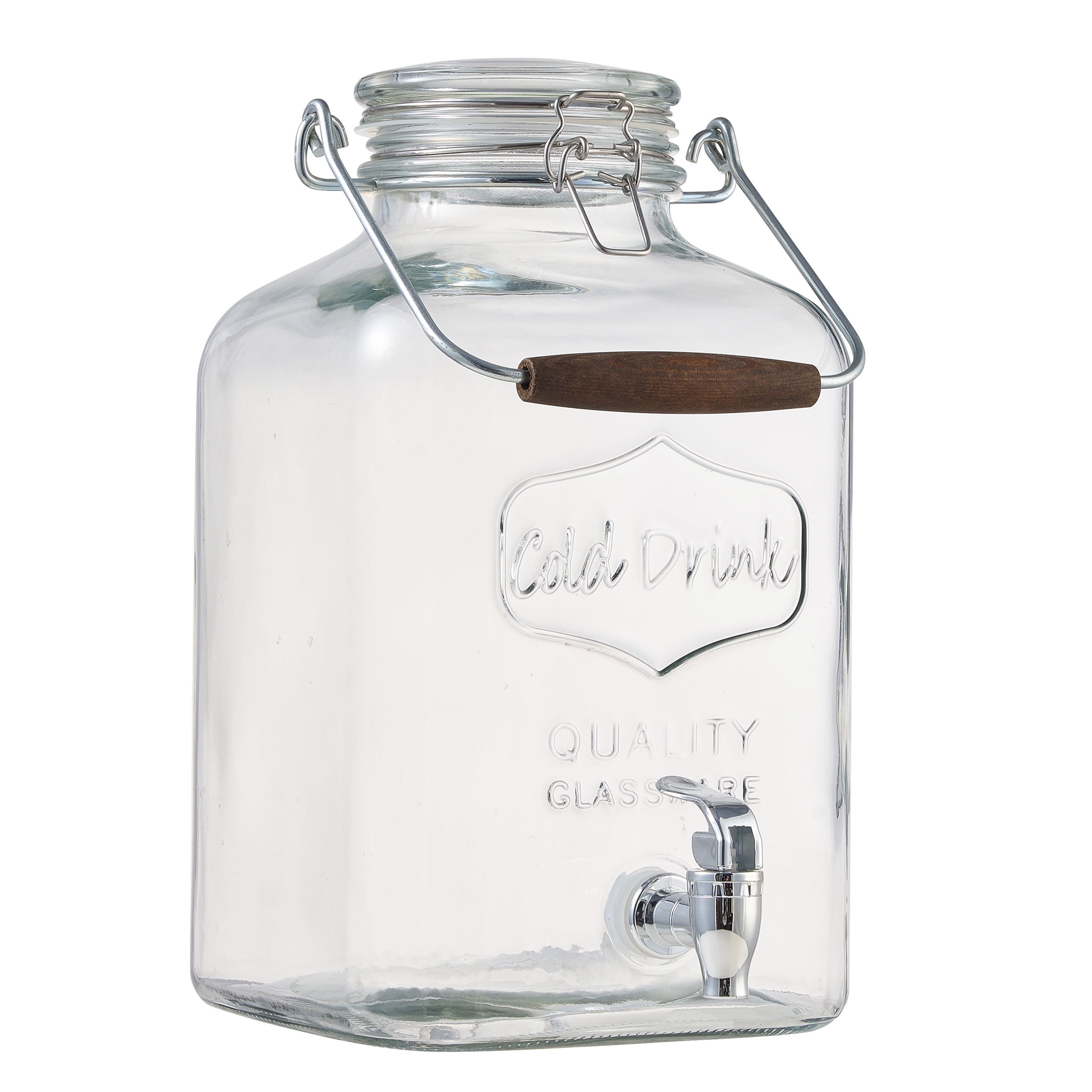 Better Homes & Gardens Glass 2-Gallon Beverage Dispenser with Glass Clamp Lid - Walmart.com