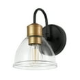 thumbnail image 1 of Better Homes & Gardens Indoor 1-Light Matte Black Wall Sconce, Clear Glass Shade, LED Bulb Included, 1 of 9