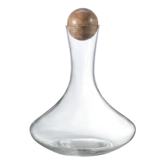 Better Homes & Gardens Glass Wine Decanter with Wooden Sphere Stopper, 85 oz Volume Capacity