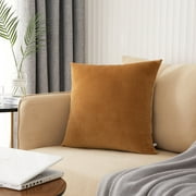 Better Homes & Gardens, Golden Brown Tonal Velvet Throw Pillow, 20" X 20", 1 Piece