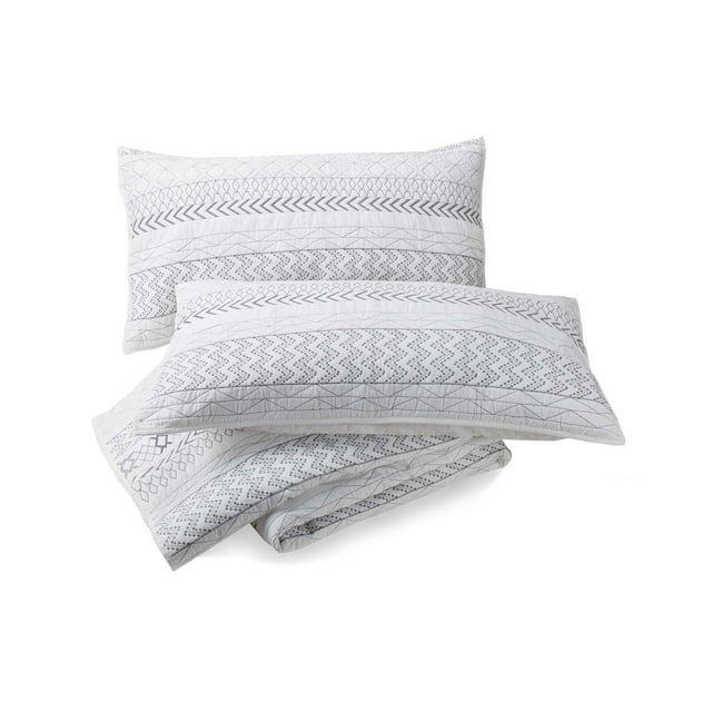 Better Homes & Gardens Gray Aztec Stripe Cotton, Standard Sham (Pair