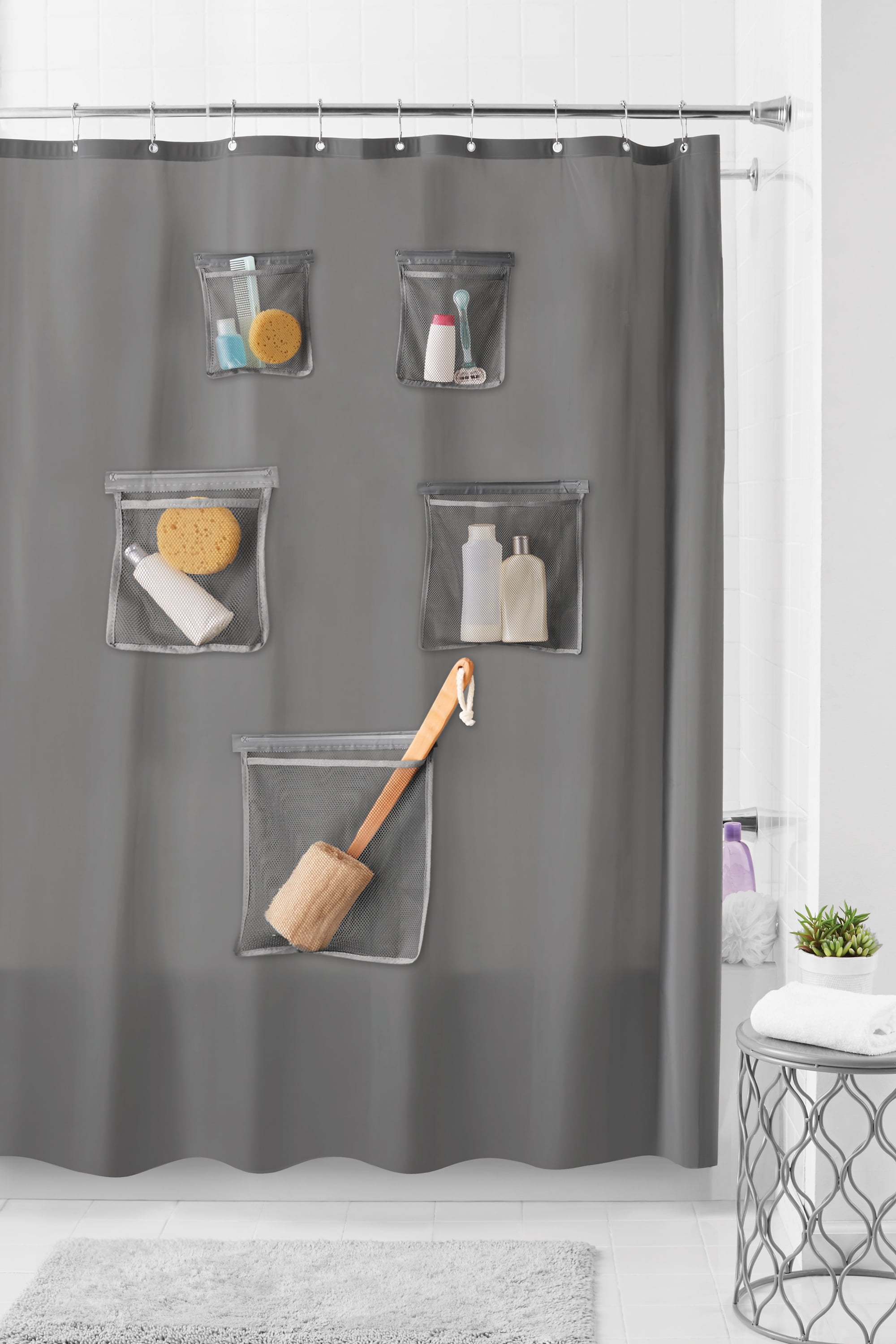 Better Homes & Gardens Gray Heavyweight Solid Print PEVA Shower Liner ...