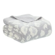 Better Homes & Gardens Gray Leopard Cozy Knit Throw Blanket, Oversized Throw