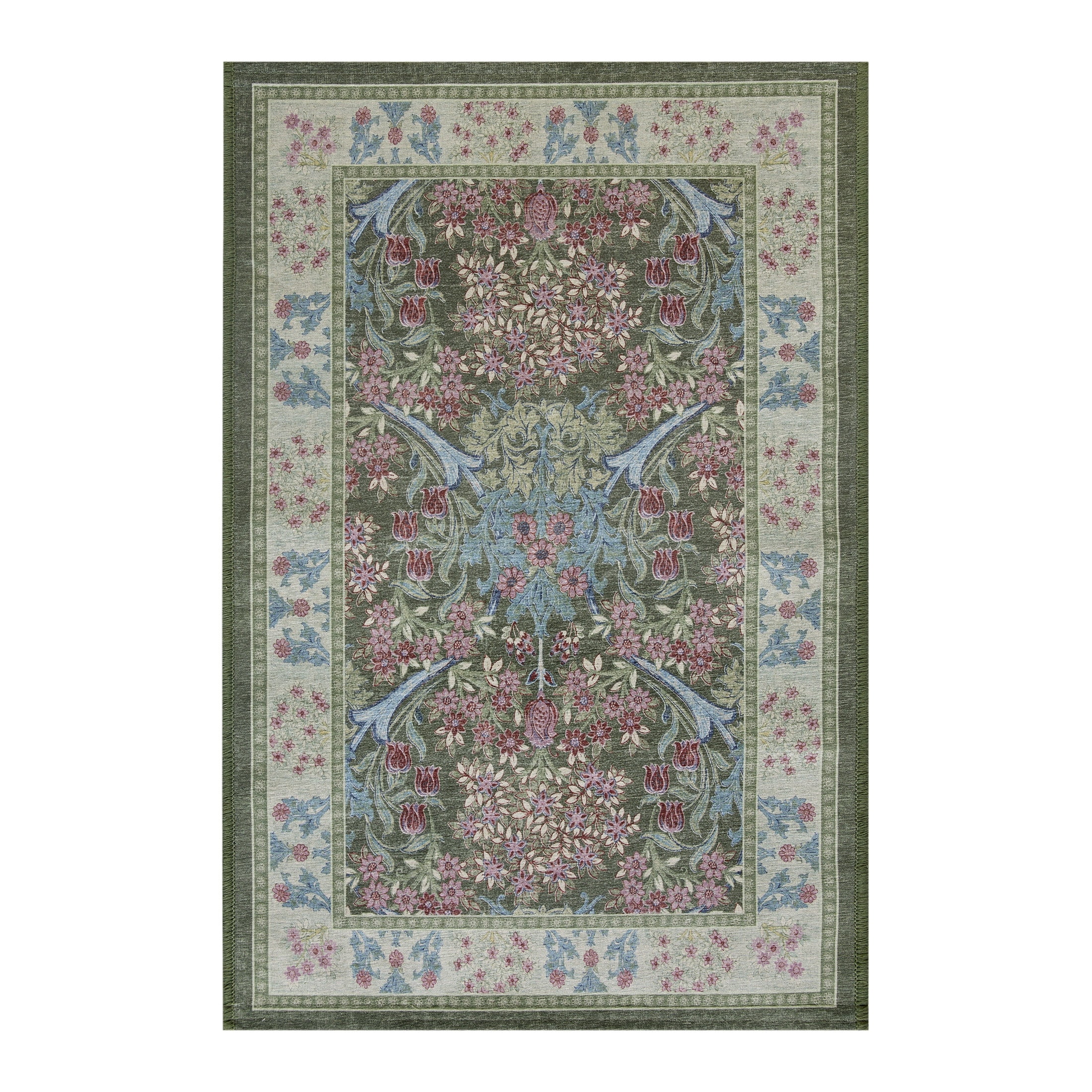 Better Homes & Gardens Hannah Flowing Floral Green 24 in x 36 in Accent Rug