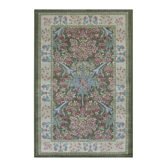 Better Homes & Gardens Green Hannah Flowing Floral 24" x 36" Accent Rug