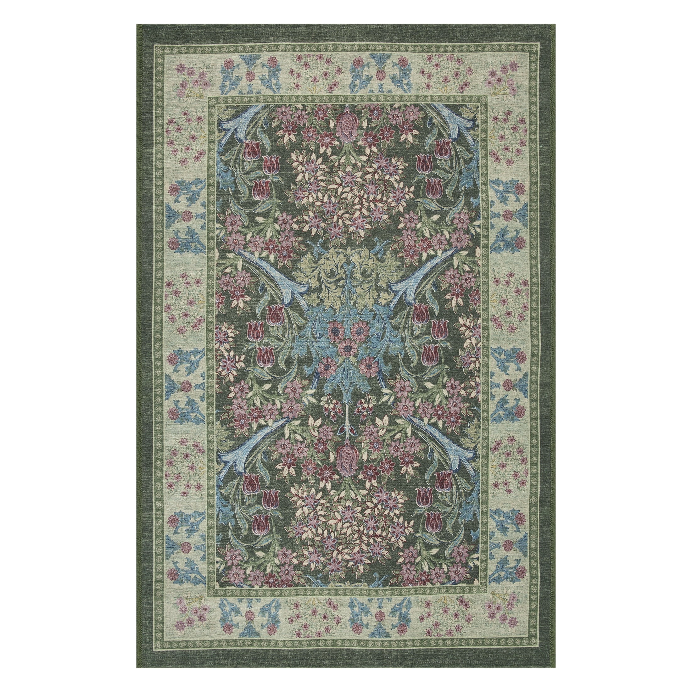 Better Homes & Gardens Green Hannah Flowing Floral 30" x 46" Accent Rug