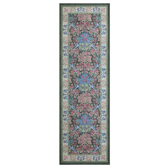 Better Homes & Gardens Green Hannah Flowing Floral 30" x 96" Runner Rug