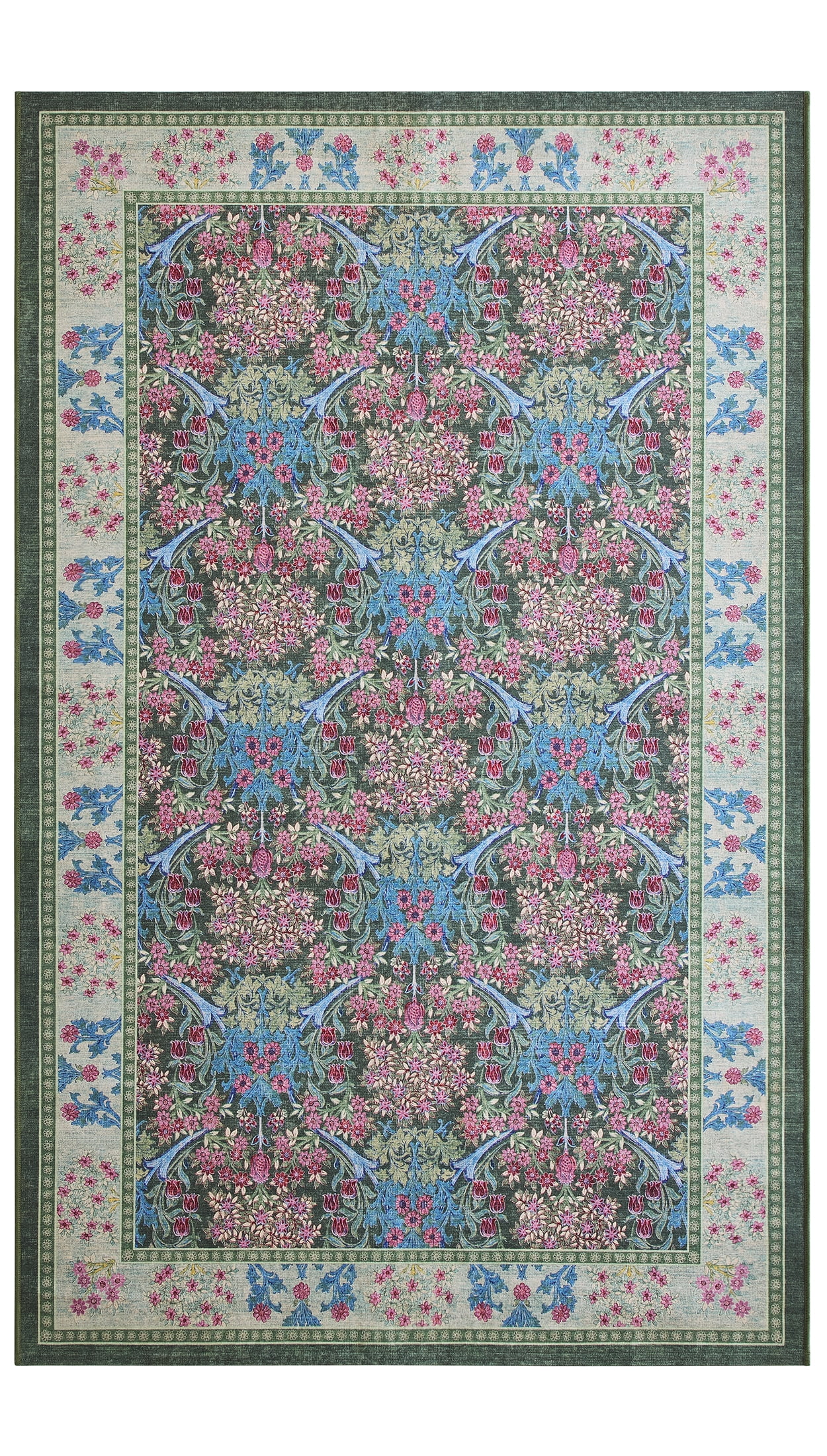 Better Homes & Gardens Green Hannah Flowing Floral 5' x 8' Area Rug