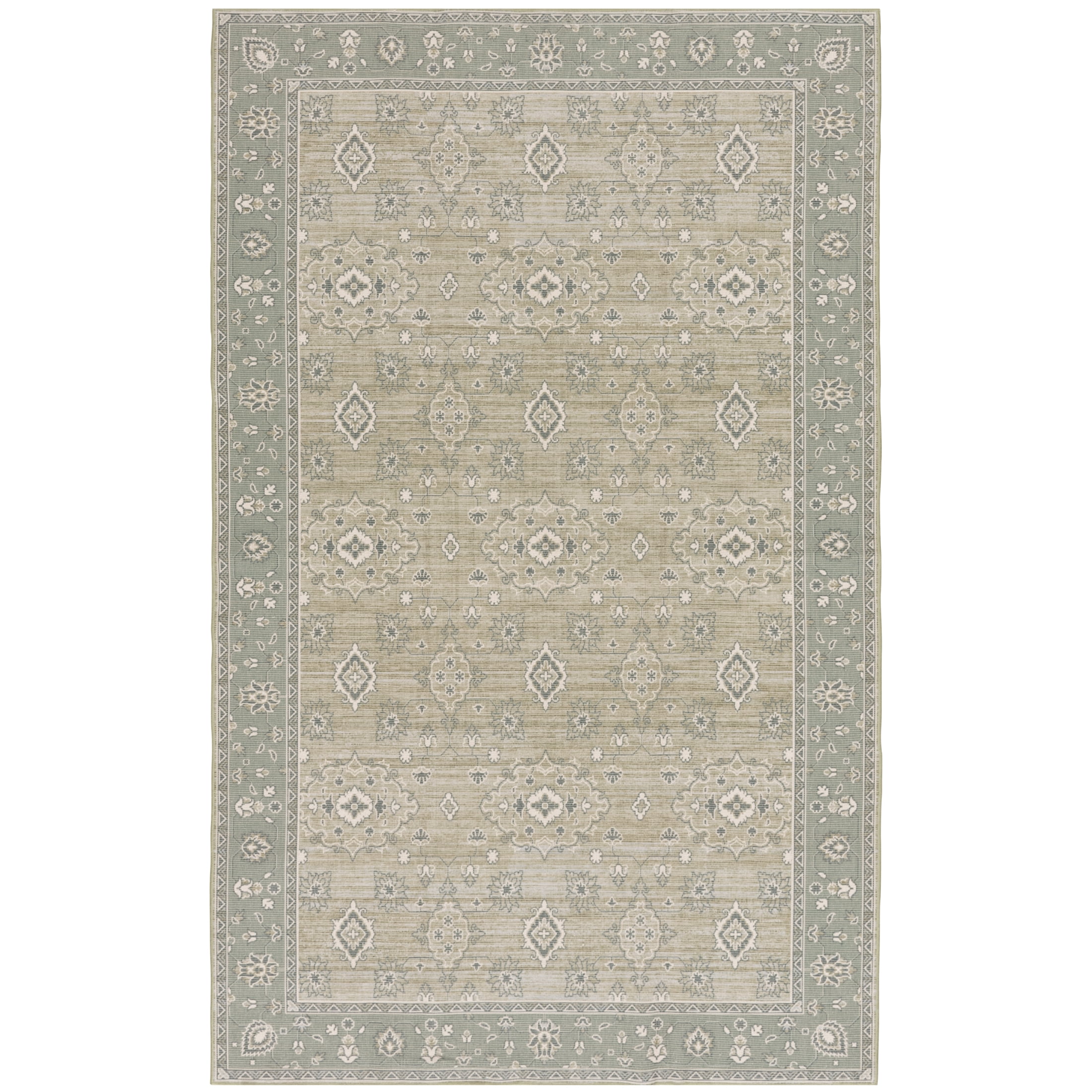 Better Homes & Gardens Green Lillian Dainty Persian Indoor Area Rug, 5'x8'