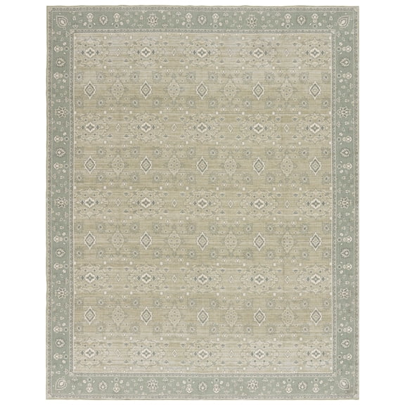 Better Homes & Gardens Green Lillian Dainty Persian Indoor Area Rug, 8'x10'