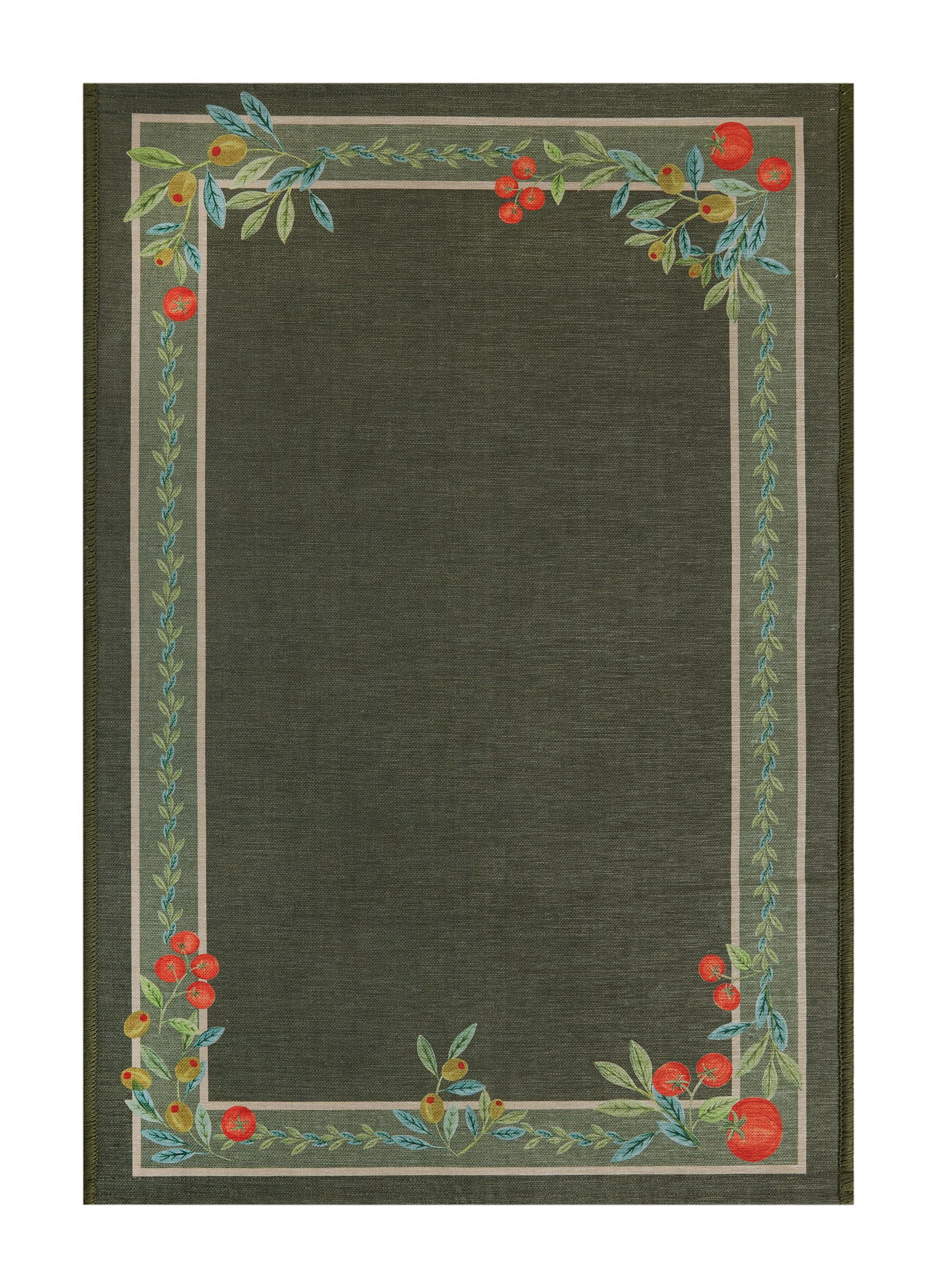 Better Homes & Gardens Olive & Tomato Accent Rug, Green, 24 in x 36 in