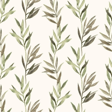 Better Homes & Gardens Green Peel & Stick Wallpaper, Scalata Branches, 18" x 18.86'
