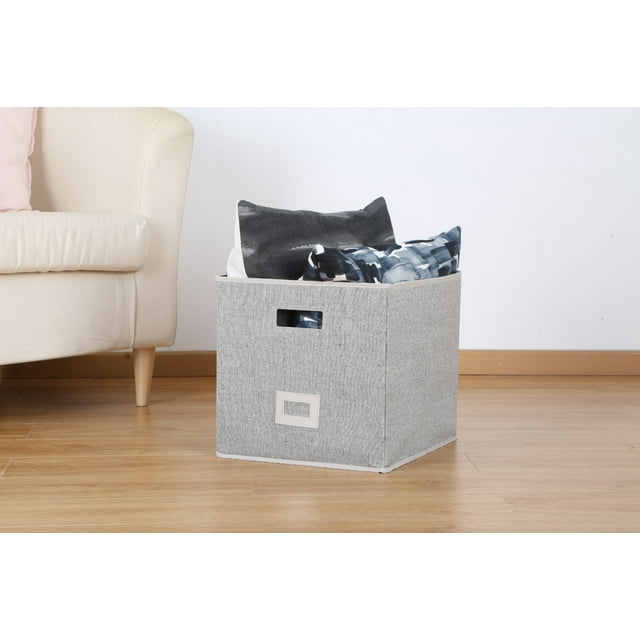 Better Homes & Gardens Grey Large Collapsible Bin with Label Holder - 8 ...