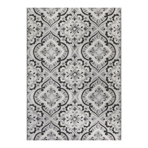 Better Homes & Gardens Grey Medallion 6'x9' Outdoor Rug
