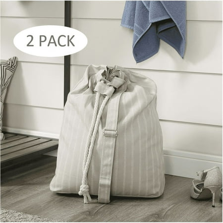 Better Homes & Gardens Grey Pumice Drawstring Laundry Bag 2-Pack