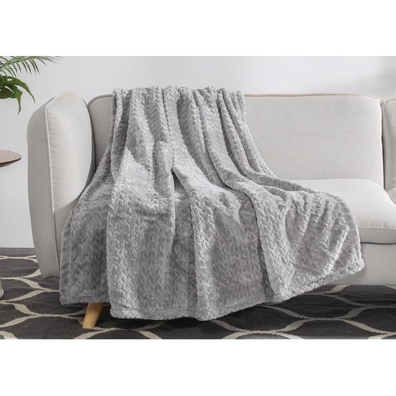 Better Homes & Gardens Grey Velvet Plush Throw, 50" X 72"