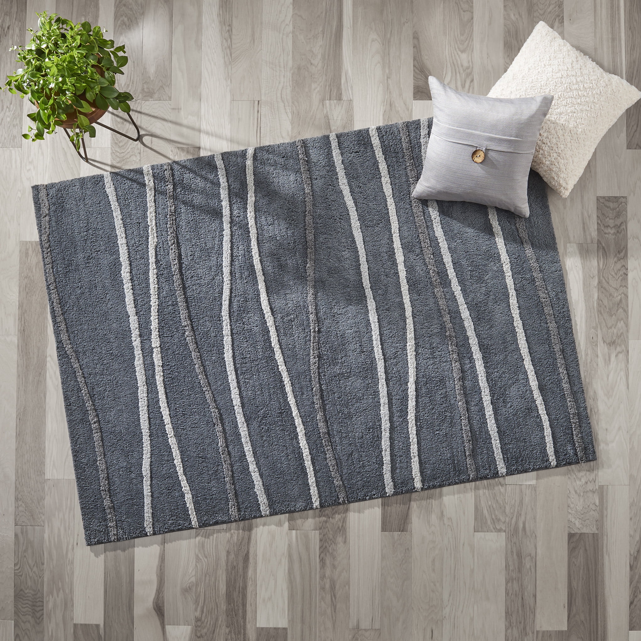 Better Homes & Gardens Grey Waves Shag Rug, 8' x 10'