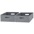 thumbnail image 1 of Better Homes & Gardens Half-Size Fabric Storage Bin, 2 Pack, Gray, 1 of 6