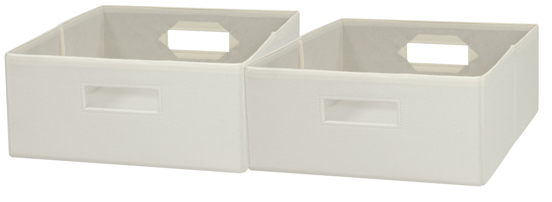 Better Homes & Gardens HalfSize Fabric Storage Bin, 2 Pack, Ivory