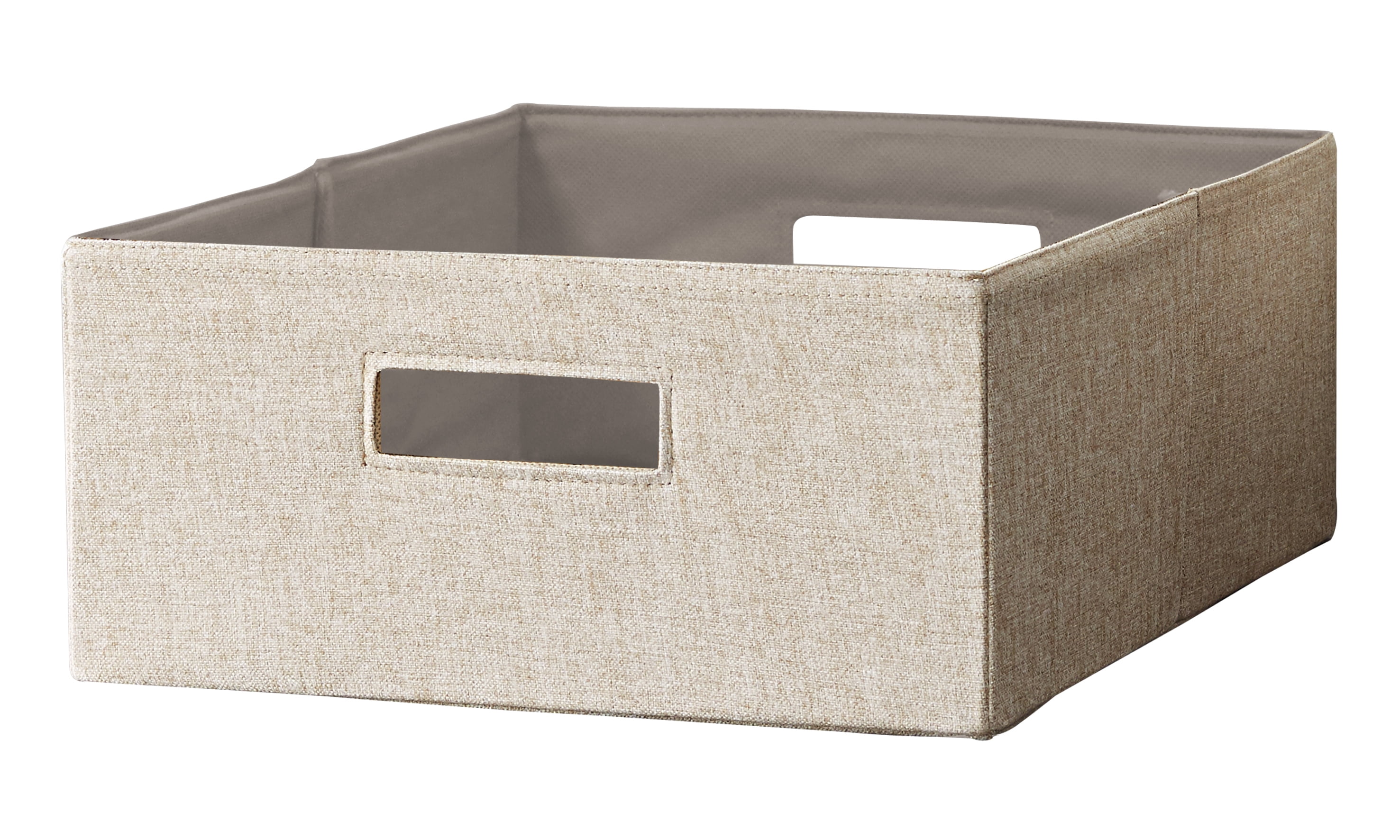Better Homes & Gardens Half-Size Fabric Storage Bin, Tan, 2 Pack