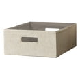 thumbnail image 1 of Better Homes & Gardens Half-Size Fabric Storage Bin, 2 Pack, Tan, 1 of 5