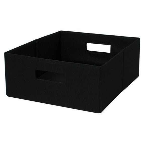 Better Homes & Gardens Half-Size Fabric Storage Bin, Black