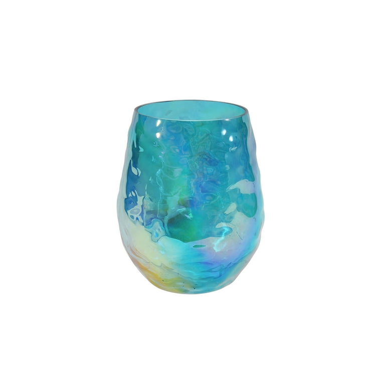 Blue Acrylic Stemless Wine Glass - Aisle Society