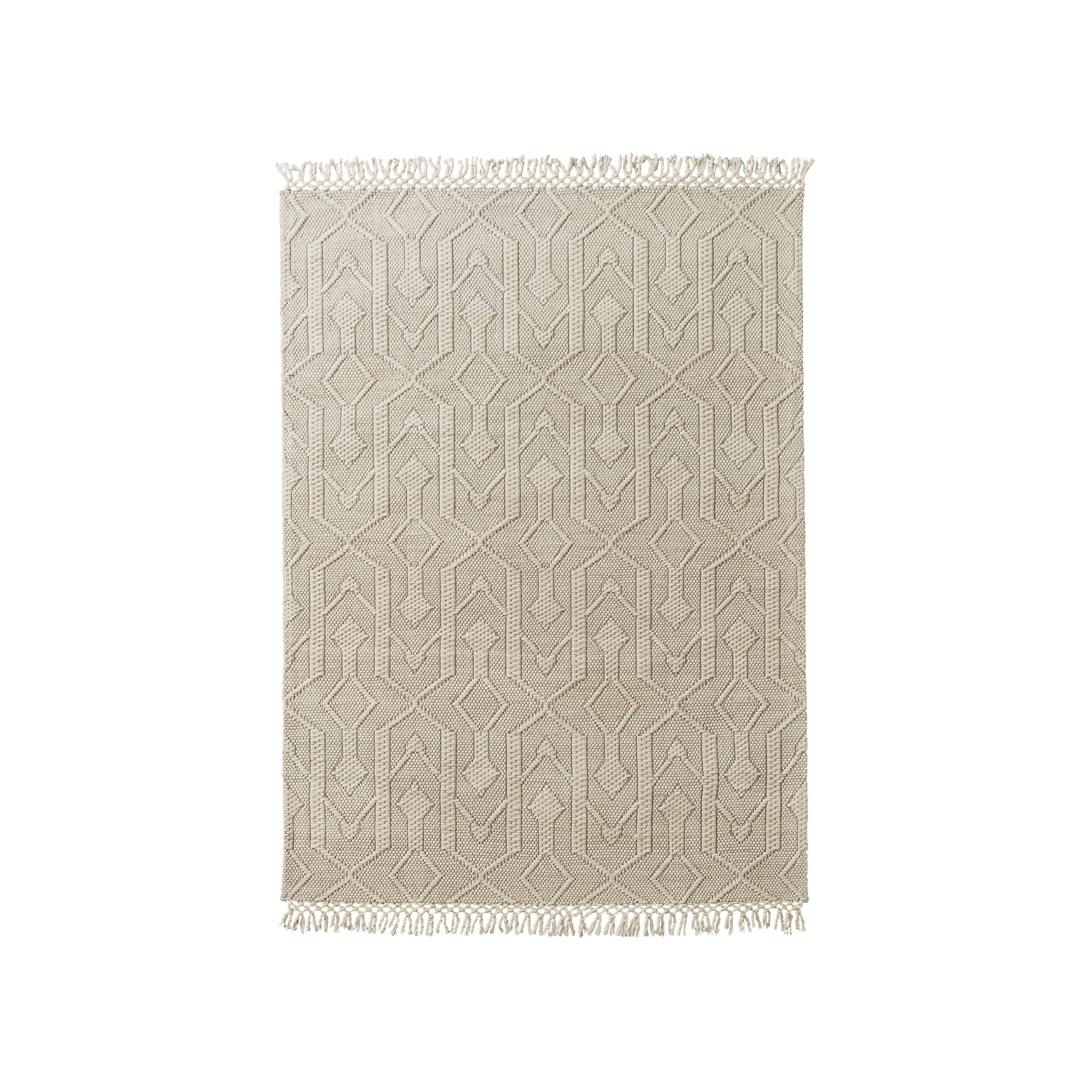 Hand Knotted Geo Rug - Natural Design - 5 x 7 - Walmart.com