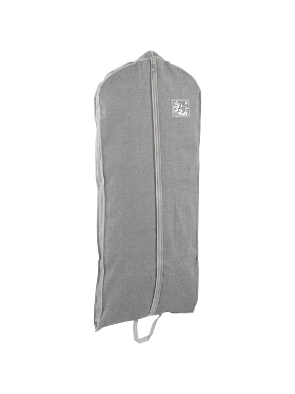 Hanging Clothing Garment Bag with Full Zipper Closure - Polyester, 24" x 54", Gray