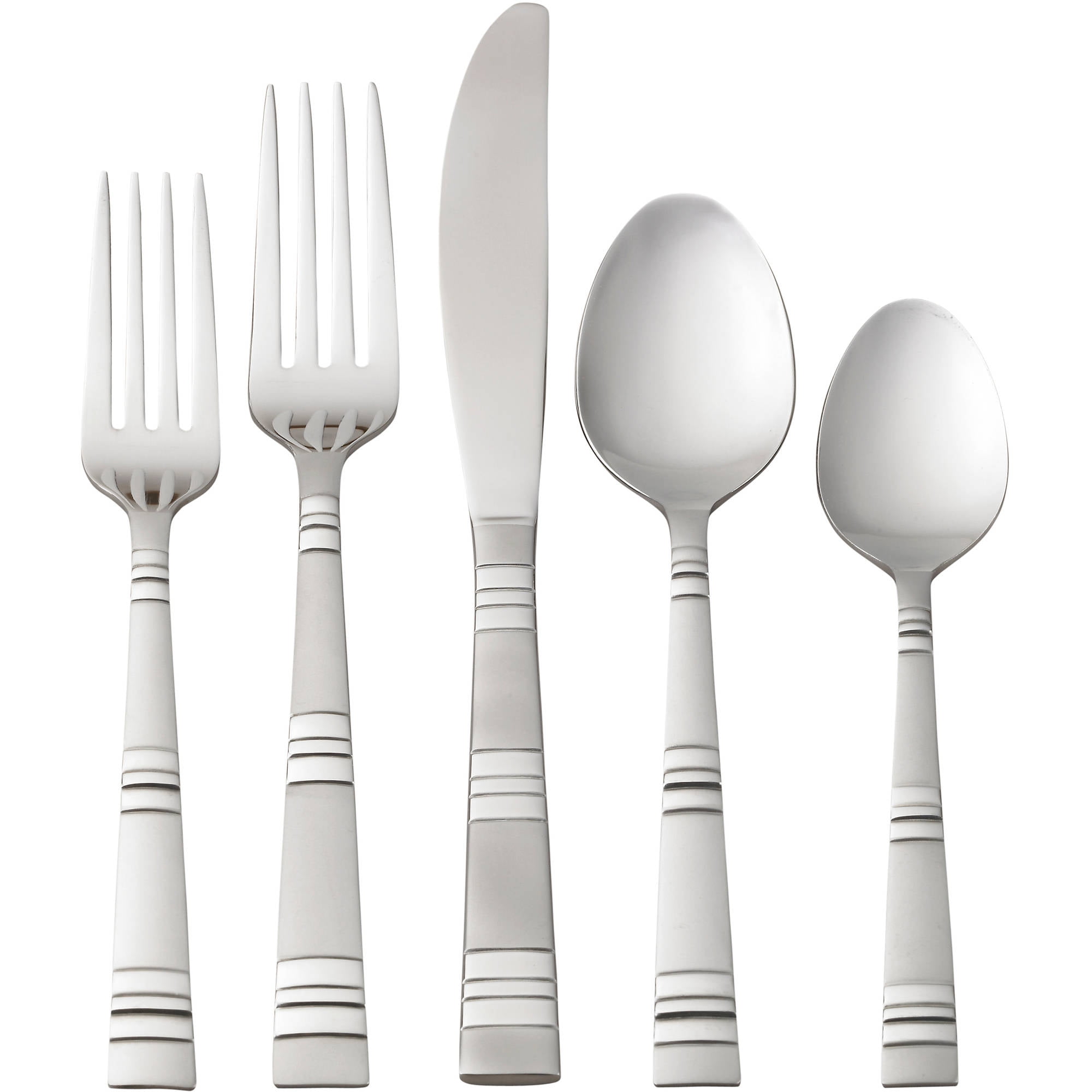 Better Homes & Gardens Hastings Flatware Set, 20 Piece - Walmart ...