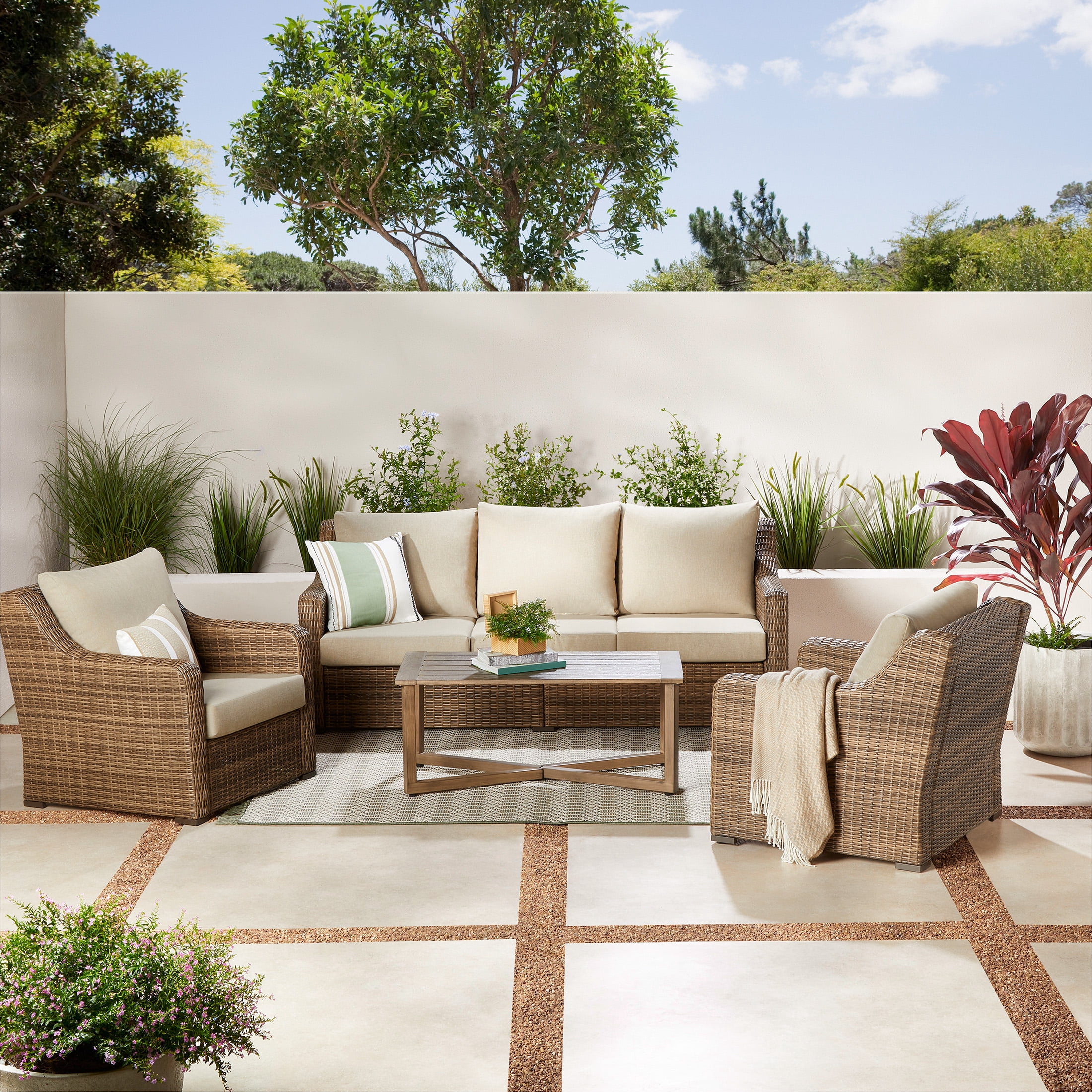 Better Homes & Gardens Hawthorne Park 4-Piece Outdoor Patio Set (Beige) Review: Comfort, Durability & Value