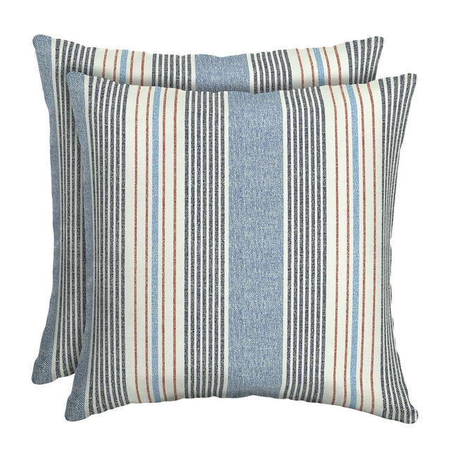 Better Homes & Gardens Hickory Stripe 16 x 16 in. Outdoor Pillow, Set of 2