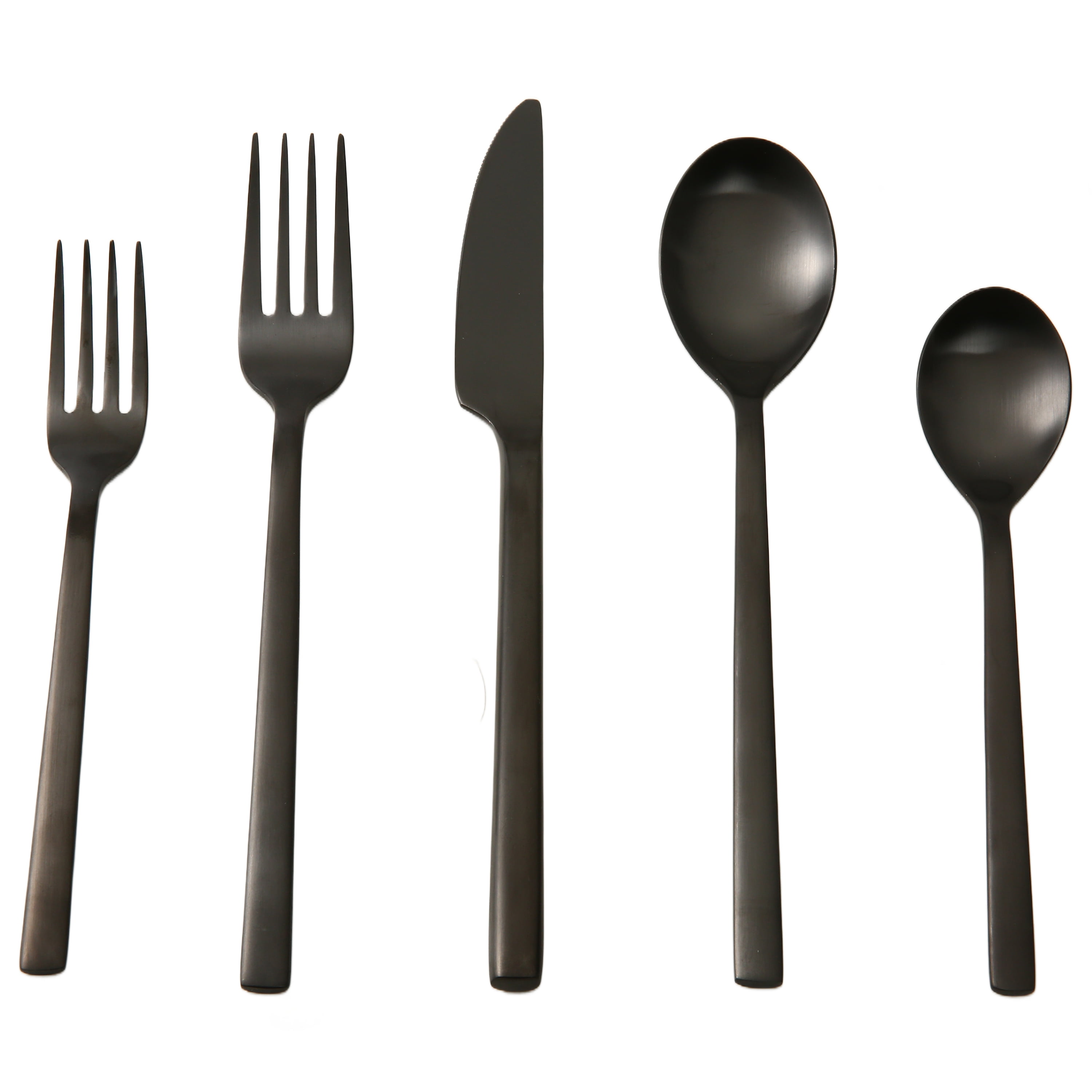 Better Homes & Gardens Holden 20-Piece Matte Black Stainless Steel Flatware Set (Service for 4)