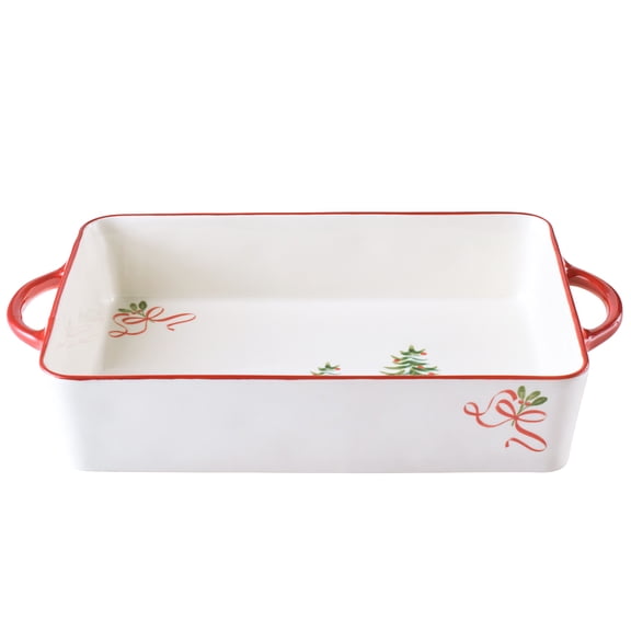 Better Homes & Gardens Holiday Pattern Stoneware Rectangular Baking Dish, 9" x 13"