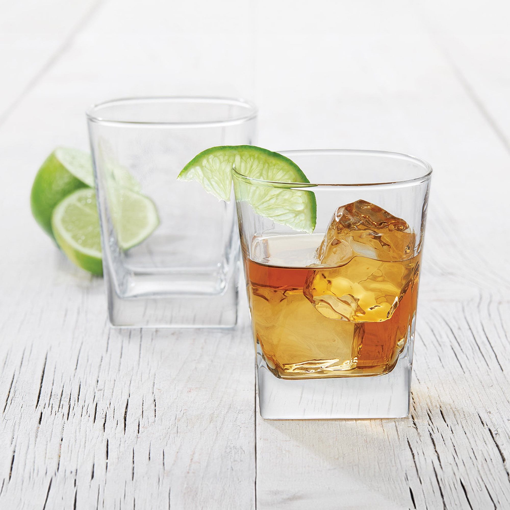 Better Homes & Gardens 4-Piece Clear Square Glass Drinkware Set