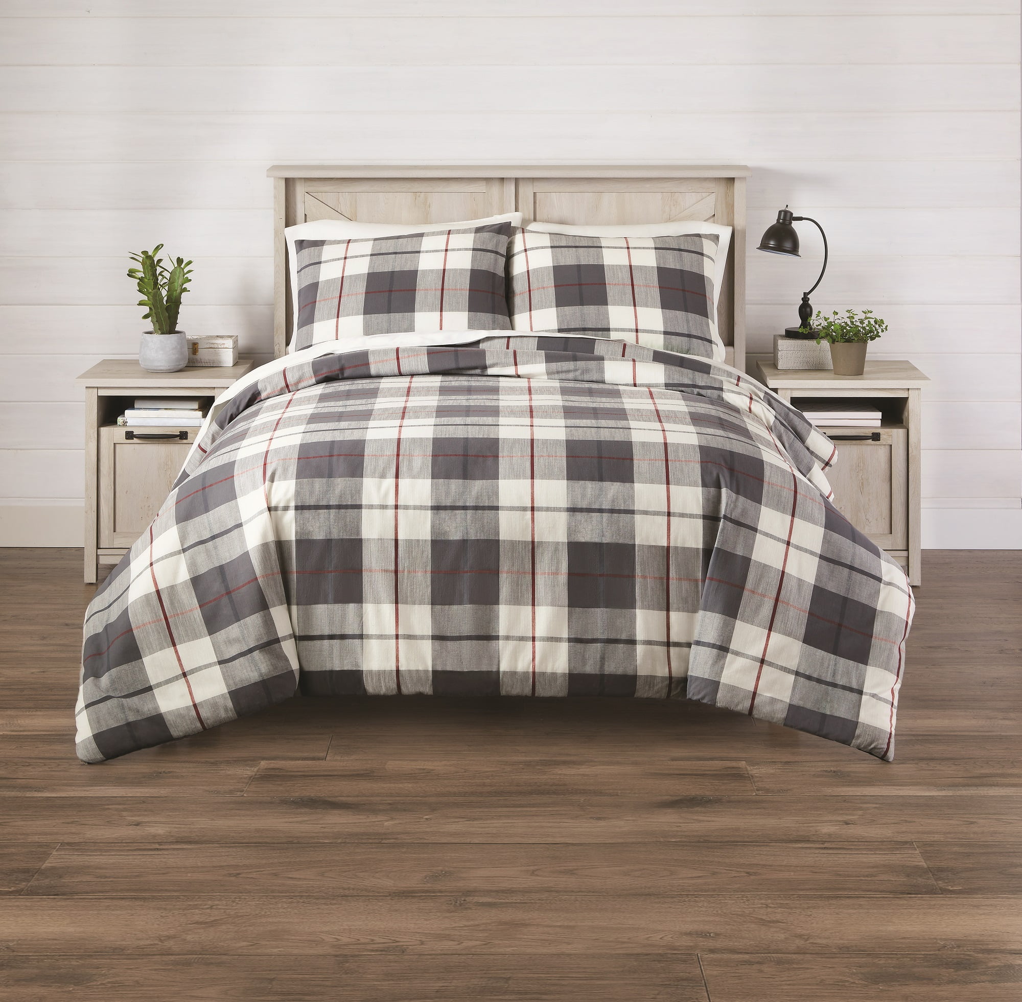 Better Homes & Gardens Homestead Plaid 3-piece Comforter Set,Green ...