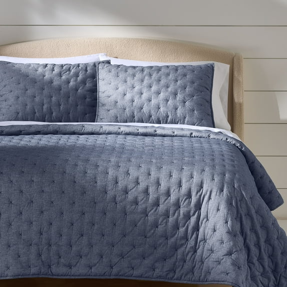 Better Homes & Gardens Indigo Chambray Quilt, Full/Queen