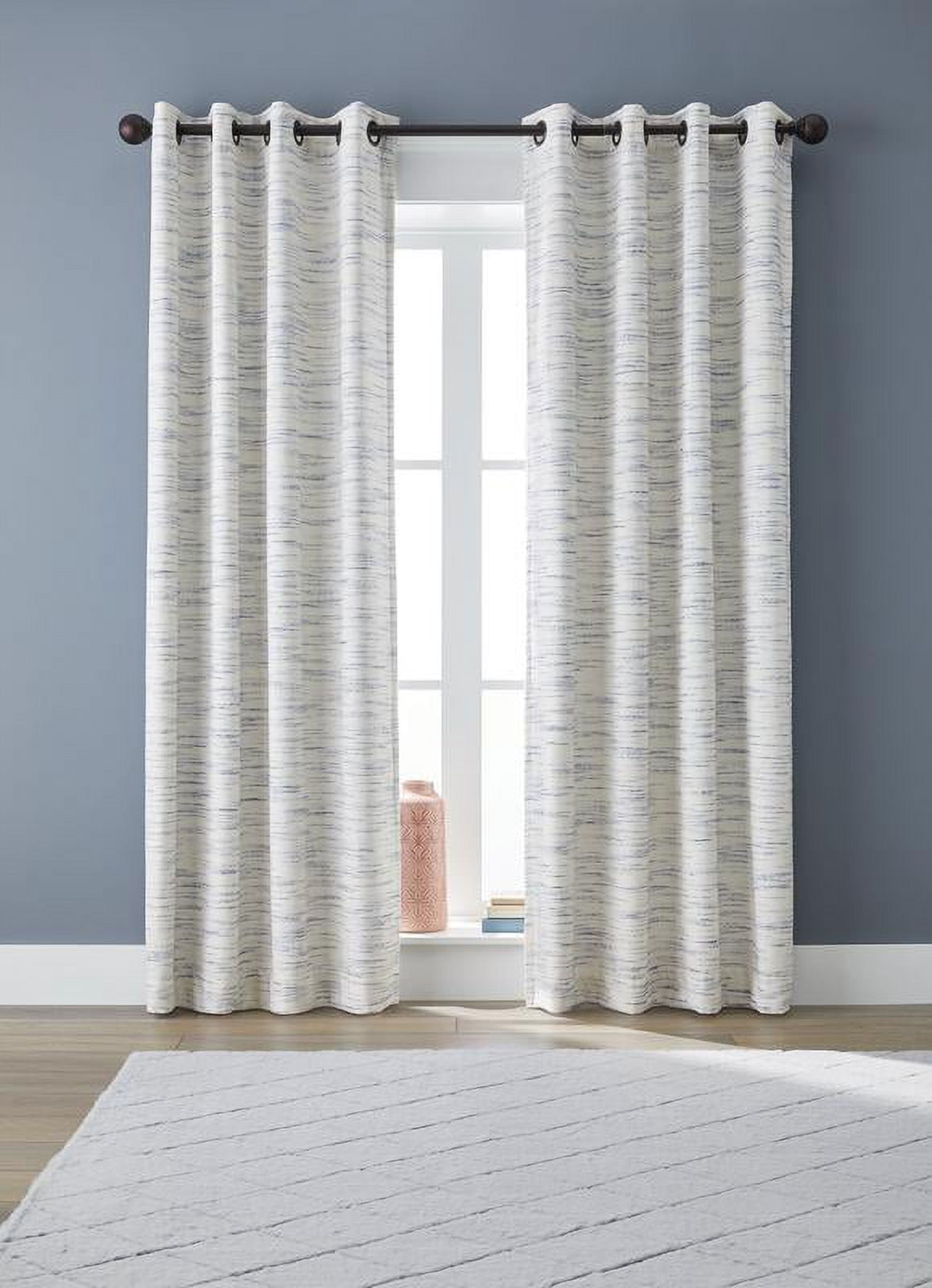 Better Homes & Gardens, Indigo Stripe Blackout Curtain Panel, 53" x 108", 1 Pack