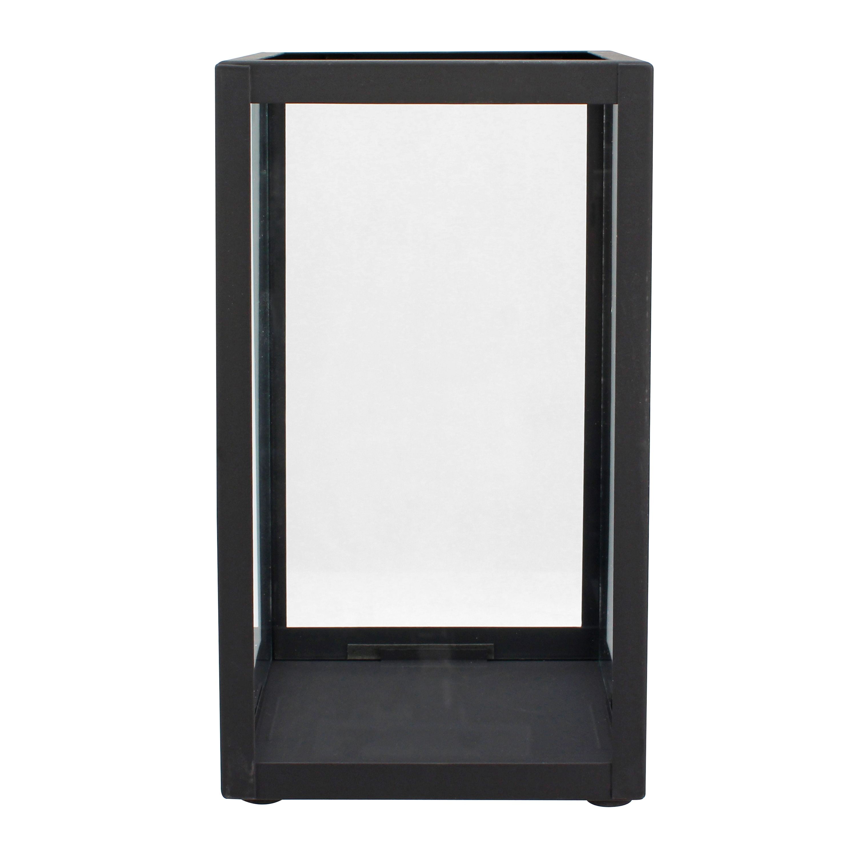 Better Homes & Gardens Indoor Decorative Metal Candle Holder Lantern, Black, Large