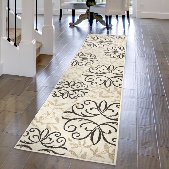 Better Homes & Gardens Iron Fleur 1'11" X 9'8" Off White Runner Rug
