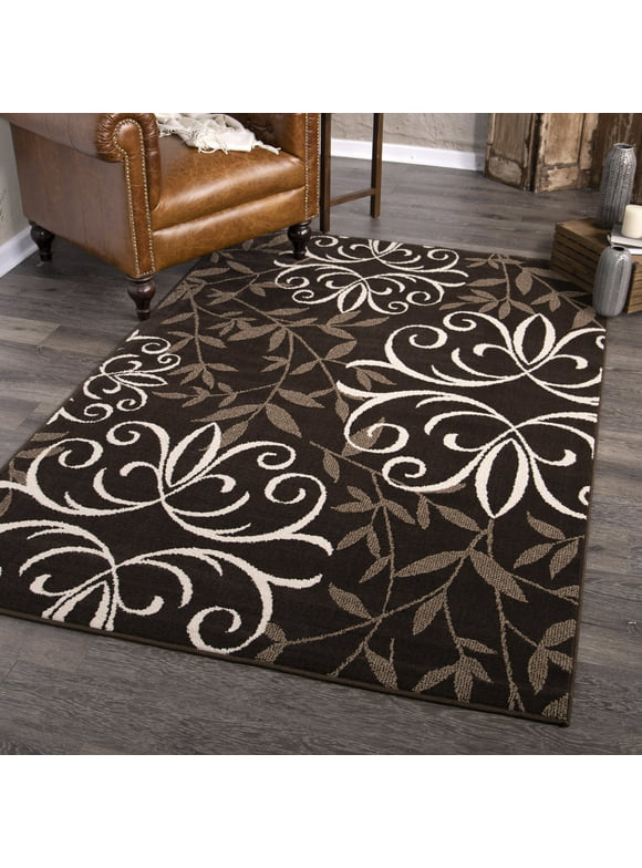 Better Homes & Gardens Iron Fleur 5' X 7'6" Brown Floral Area Rug