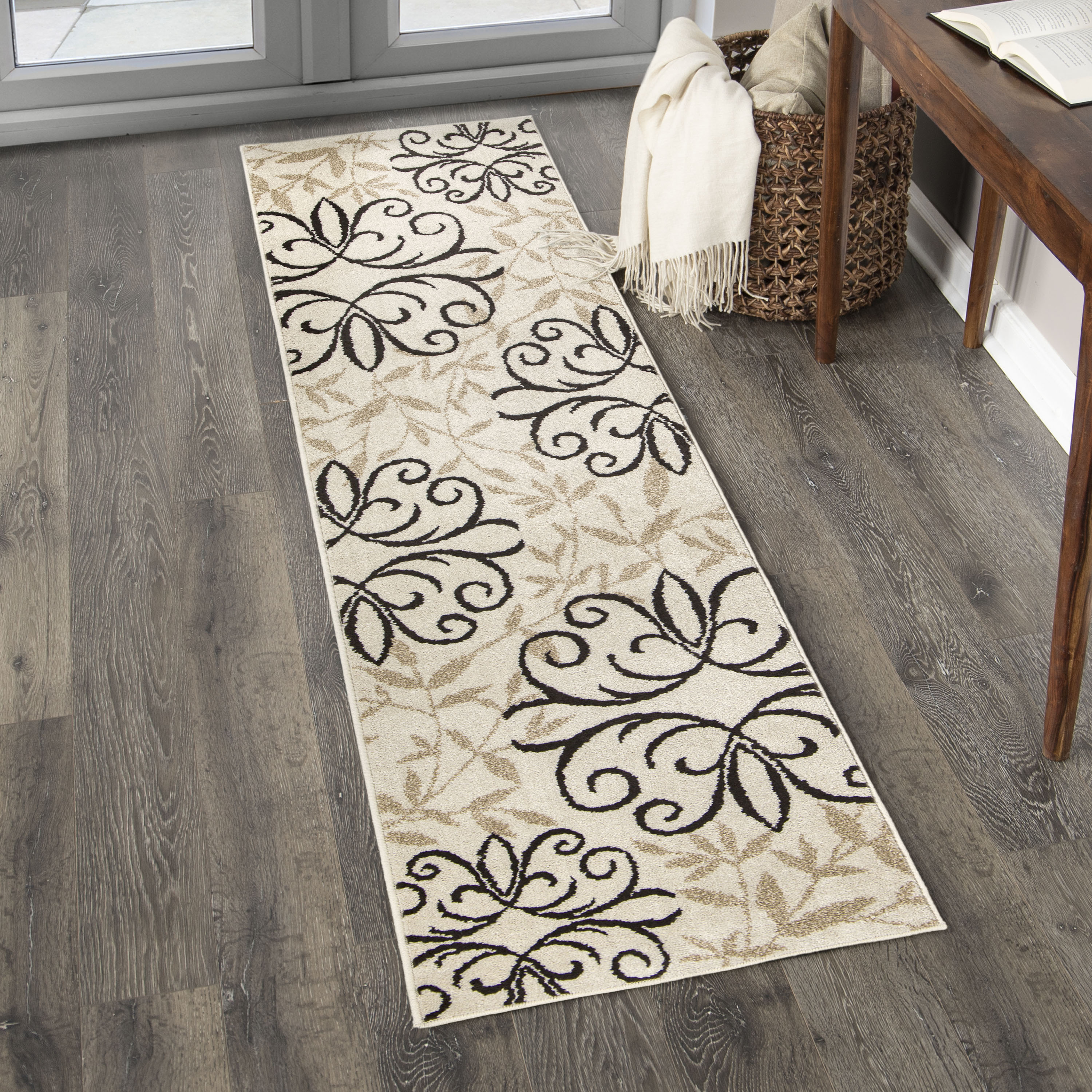 Better Homes & Gardens Iron Fleur Area Rug, Off-White, 1'11" x 7'5" - image 1 of 9