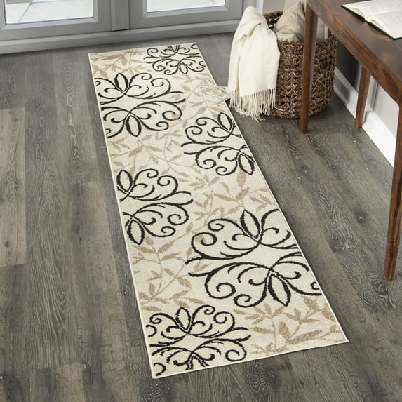Better Homes & Gardens Iron Fleur Area Rug, Off-White, 1'11" x 7'5"