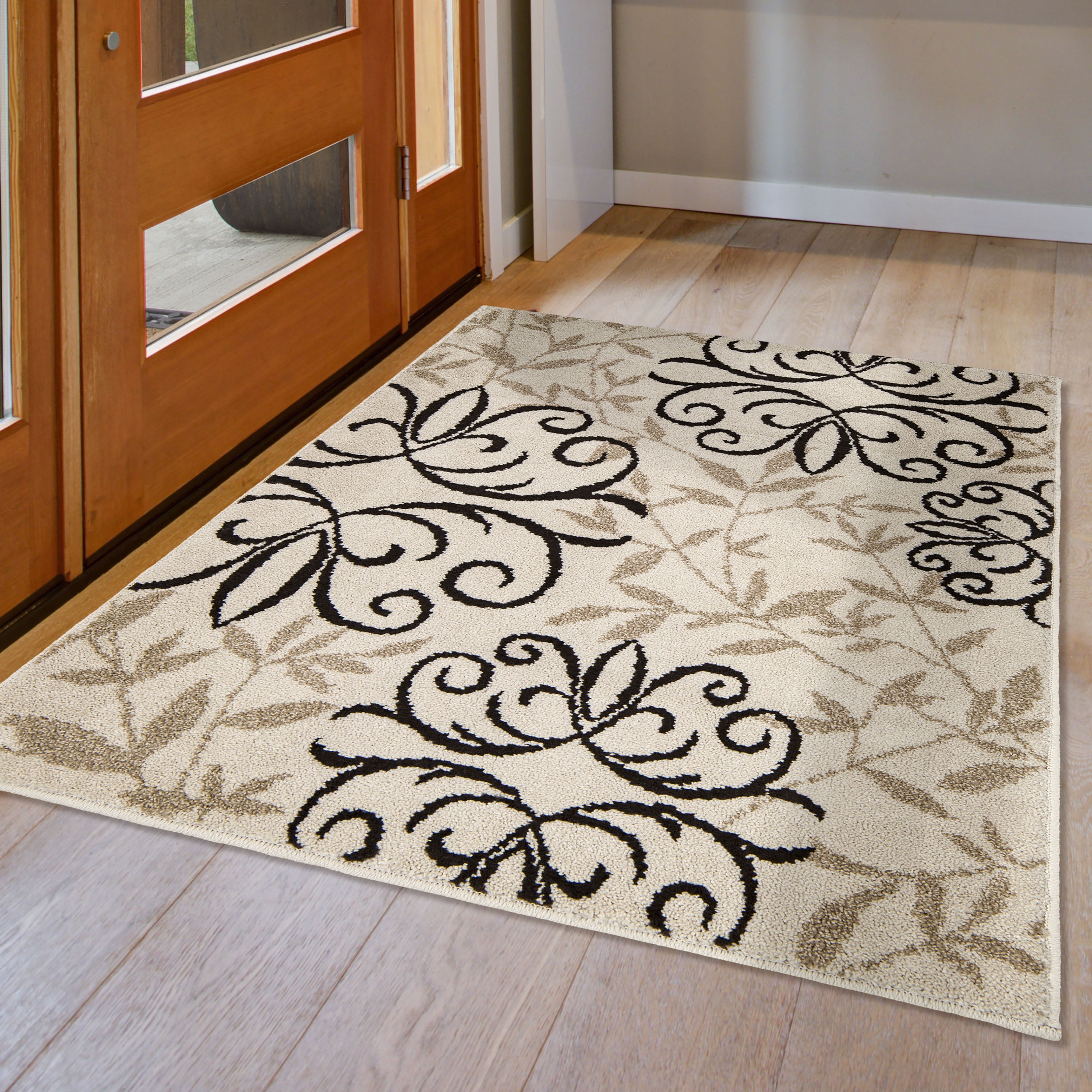 Better Homes Gardens Iron Fleur Area Rug, Off-White, 2'6