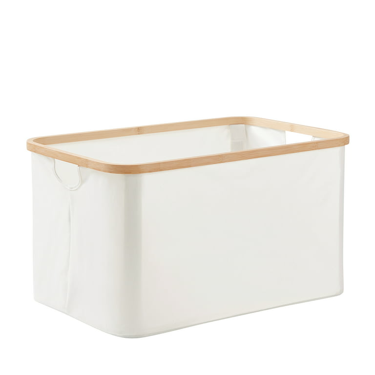 Better Homes & Gardens Ivory Collapsible Canvas Laundry Basket, 21 x 14 x  12