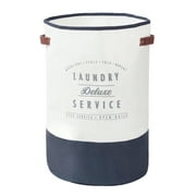 Better Homes & Gardens Ivory/Grey Canvas Laundry Hamper, 16 in x 25 in